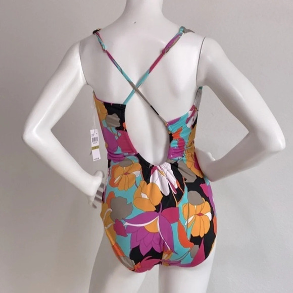 TRINA TURK Gemini Plunge One-piece Swimsuit Size 14 - Picture 6 of 9